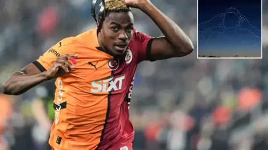 Galatasaray'dan Osimhen'e özel görülmemiş drone gösterisi şovu
