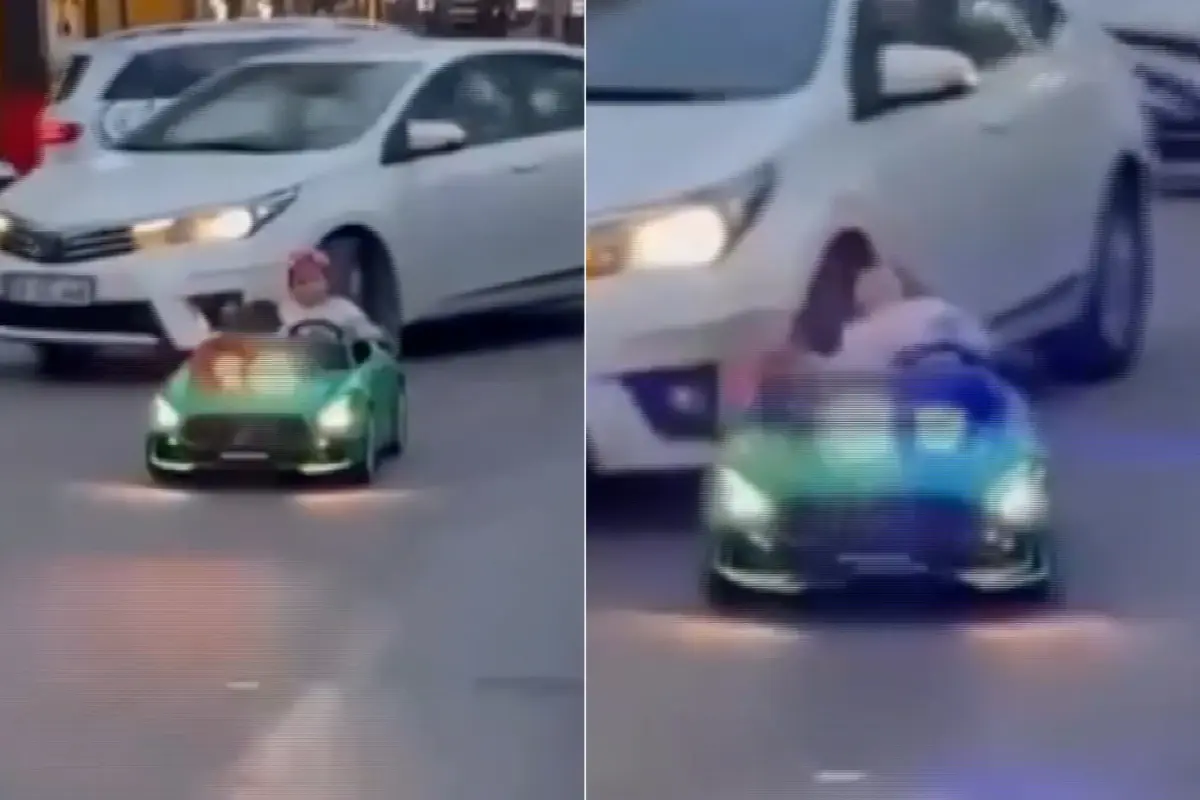 Akülü araçlı çocuğa otomobil çarptı