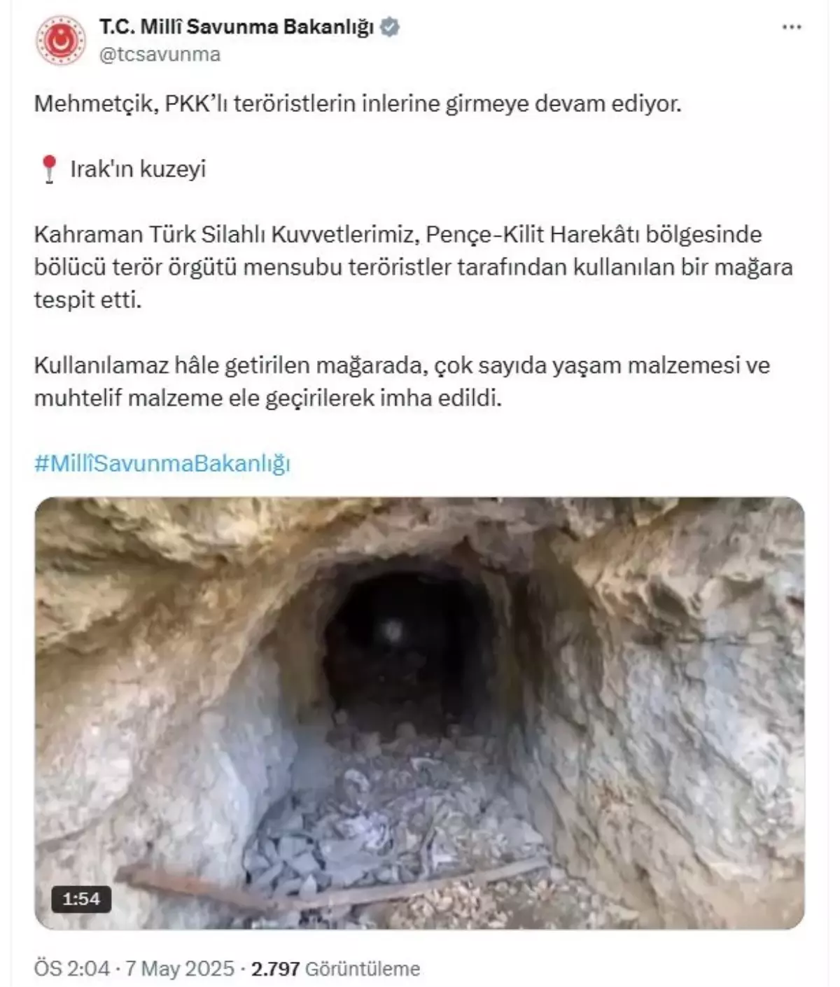 Mehmetçik, PKK'lıların Mağarasını Buldu