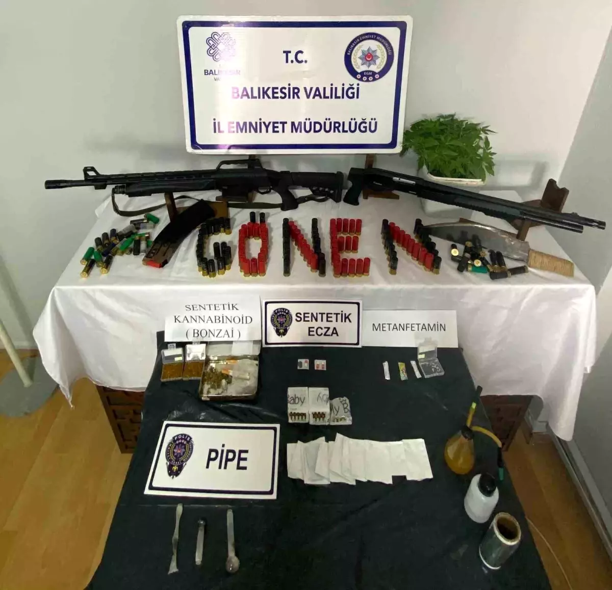 Gönen'de Uyuşturucu ve Silah Operasyonu