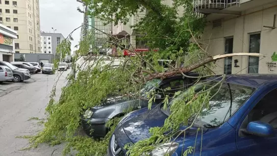 Kayseri'de Rüzgar Otomobilleri Vurdu