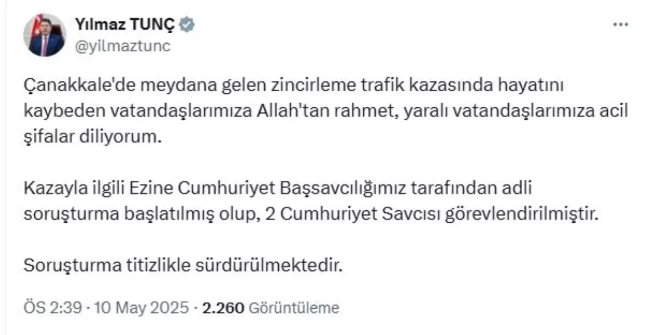 Çanakkale'deki Kazada 2 Savcı Görevlendirildi