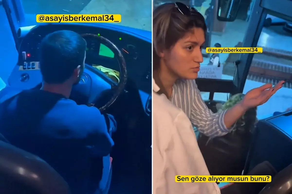 Sürüş süresi dolan şoförün koltuğuna yolcu oturdu, otobüs fena karıştı