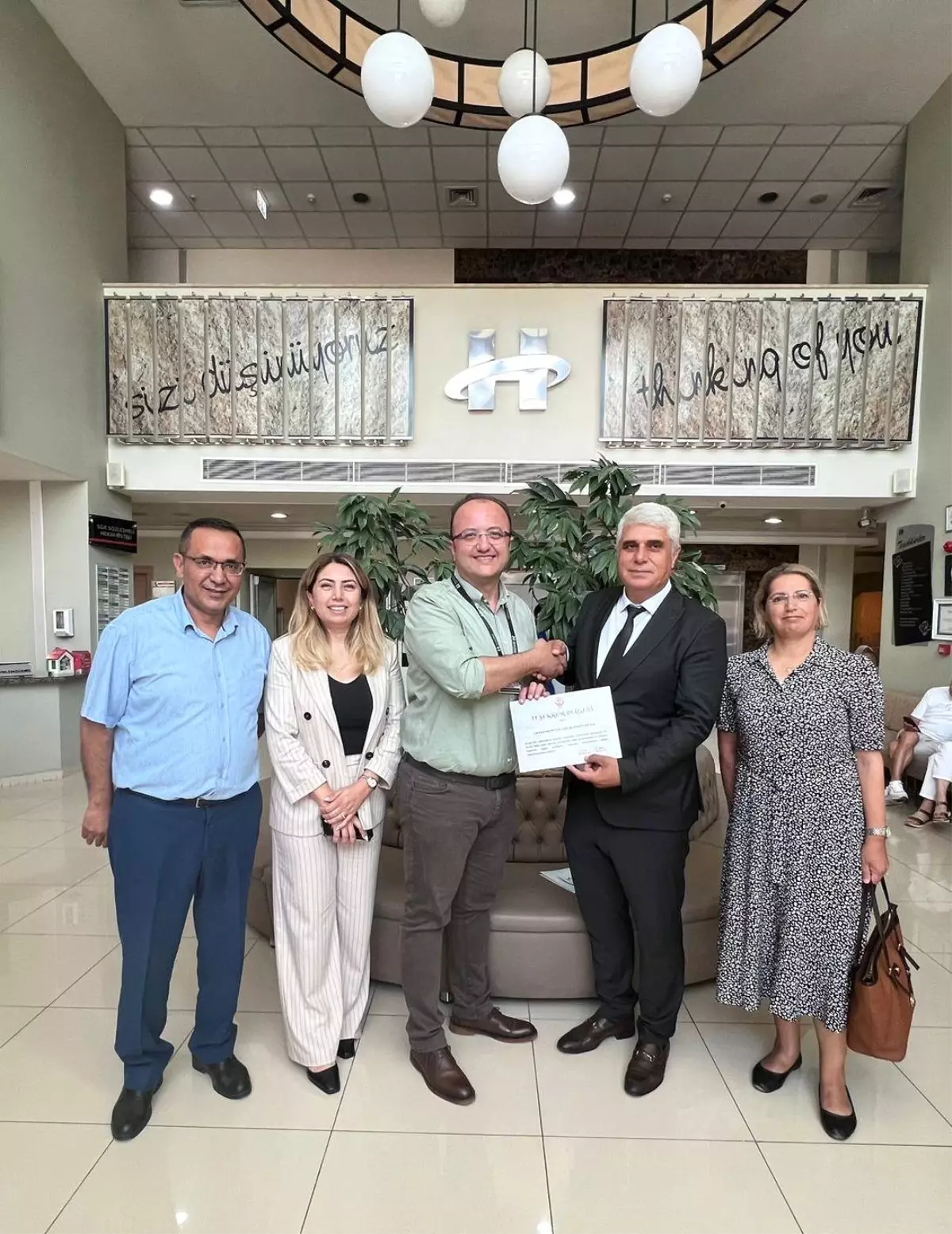 Özel Lokman Hekim Hastanesi'ne Teşekkür Belgesi