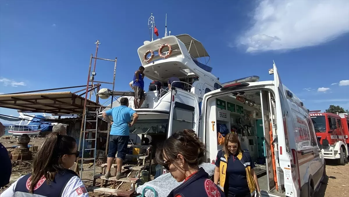 Ayvalık'ta Yat Onarımında Kaza