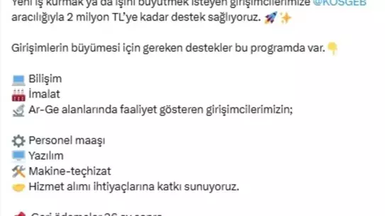 Girişimcilere 2 Milyon TL Destek