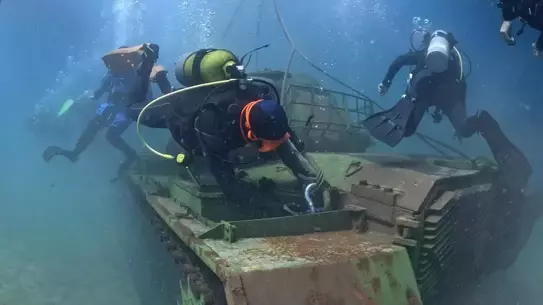 Saros'ta Tank Batırıldı