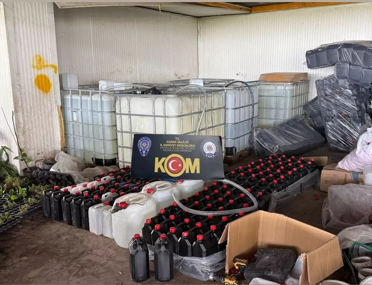Adana'da 10 Bin Litre Kaçak Alkol Ele Geçirildi