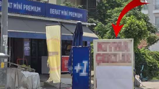 Tekel bayisinde 'kıyma çekilir' afişi