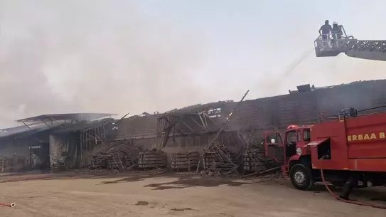 Erbaa'da Tuğla Fabrikasında Yangın Çıktı