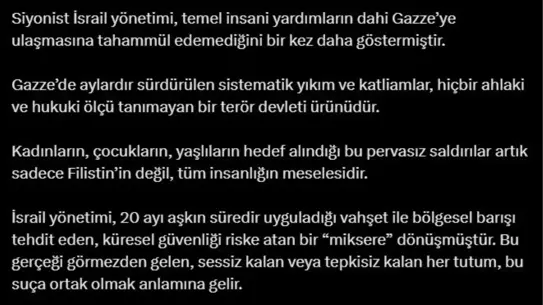 Altun'dan İsrail'e Sert Tepki